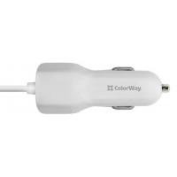 Зарядний пристрій 3in1 (MicroUSB+Type-C+Lightning) 1USB 3.1A white ColorWay (CW-CHA006-WT) Diawest