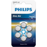 Батарейка Philips ZA675H Zinc Air 1.4V (PR44,675A,AC675E/EZ,PR675,DA675) * 6 (ZA675B6A/00) Diawest