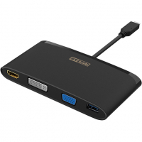 Концентратор ST-Lab USB 3.1 Type-C to HDMI 4K + DVI + VGA + 2хUSB3.0 + Gigabit R (U-2200) Diawest