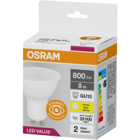 Лампочка Osram LED VALUE, PAR16, 8W, 3000K, GU10 (4058075689909) Diawest