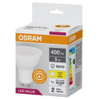 Лампочка Osram LED VALUE, PAR16, 5W, 3000K, GU10 (4058075689510) Diawest