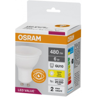 Лампочка Osram LED VALUE, PAR16, 6W, 3000K GU10 (4058075689626) Diawest
