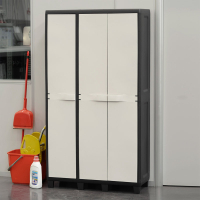 Шафа напольна Toomax 3 двері FACTORY S 97x38x178 cm чорна/молочно біла (5675) Diawest