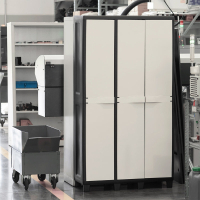 Шафа напольна Toomax 3 двері FACTORY S 97x38x178 cm чорна/молочно біла (5675) Diawest