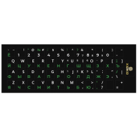 Наклейка на клавіатуру XoKo 48 keys UA/rus green, Latin white (XK-KB-STCK-SM) Diawest