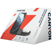Зарядное устройство Canyon 2in1 Wireless 10W/7.5W/5W Type-C 1.2 m (CNS-WCS202B) Diawest