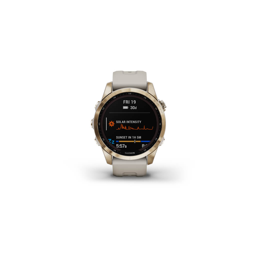 Смарт-часы Garmin fenix 7S Sapphire Sol, Cream Gold Ti w/ Light Sand Band, GPS (010-02539-21) Diawest