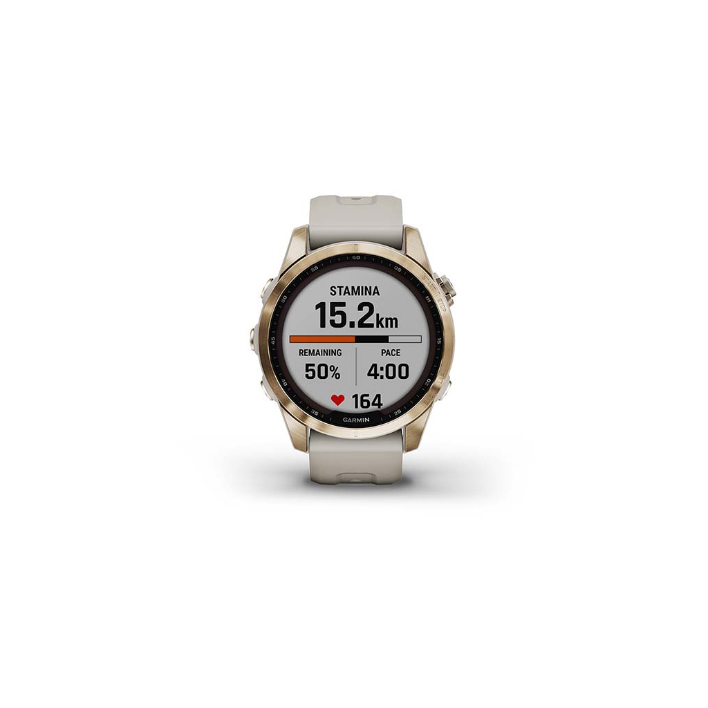 Смарт-часы Garmin fenix 7S Sapphire Sol, Cream Gold Ti w/ Light Sand Band, GPS (010-02539-21) Diawest