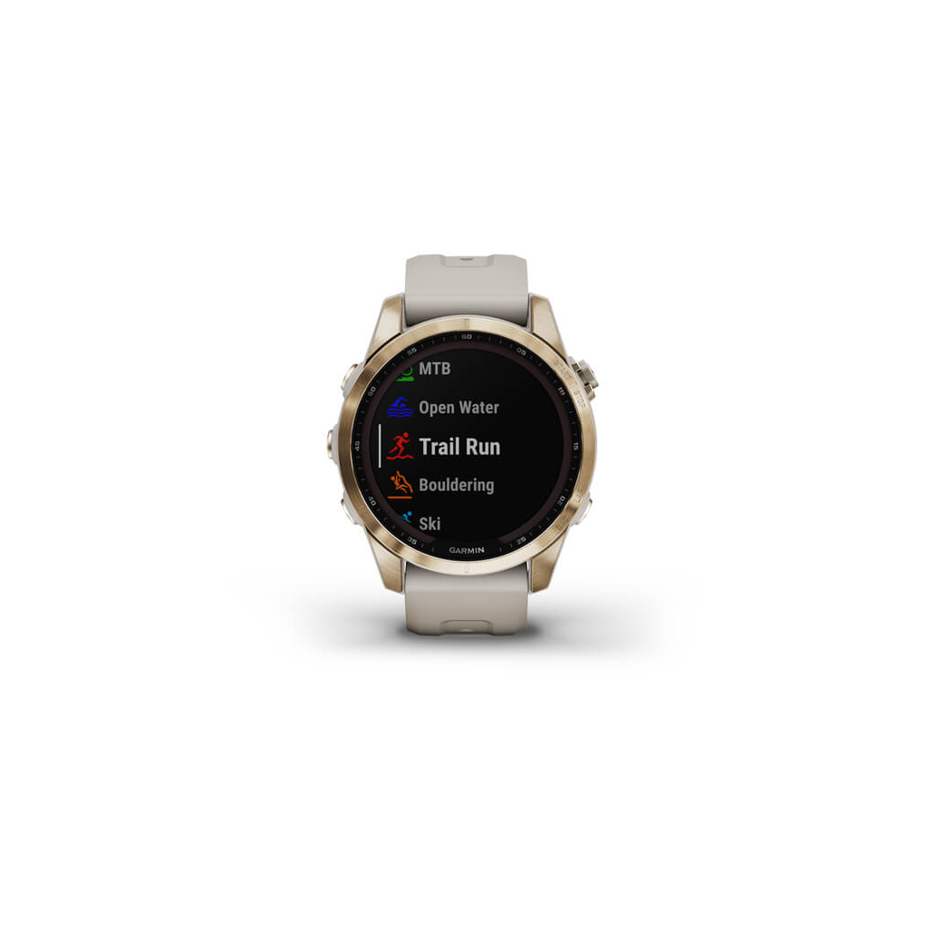 Смарт-часы Garmin fenix 7S Sapphire Sol, Cream Gold Ti w/ Light Sand Band, GPS (010-02539-21) Diawest