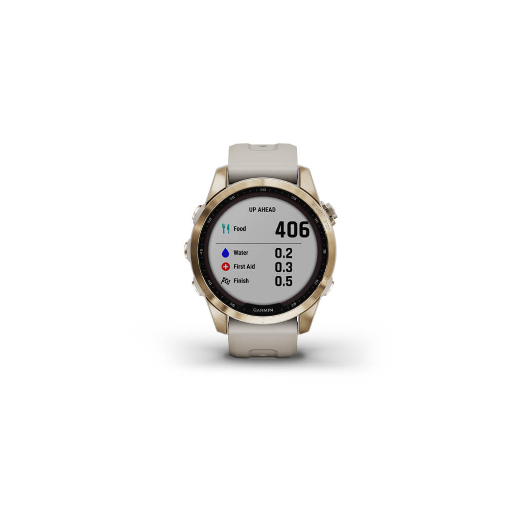 Смарт-часы Garmin fenix 7S Sapphire Sol, Cream Gold Ti w/ Light Sand Band, GPS (010-02539-21) Diawest