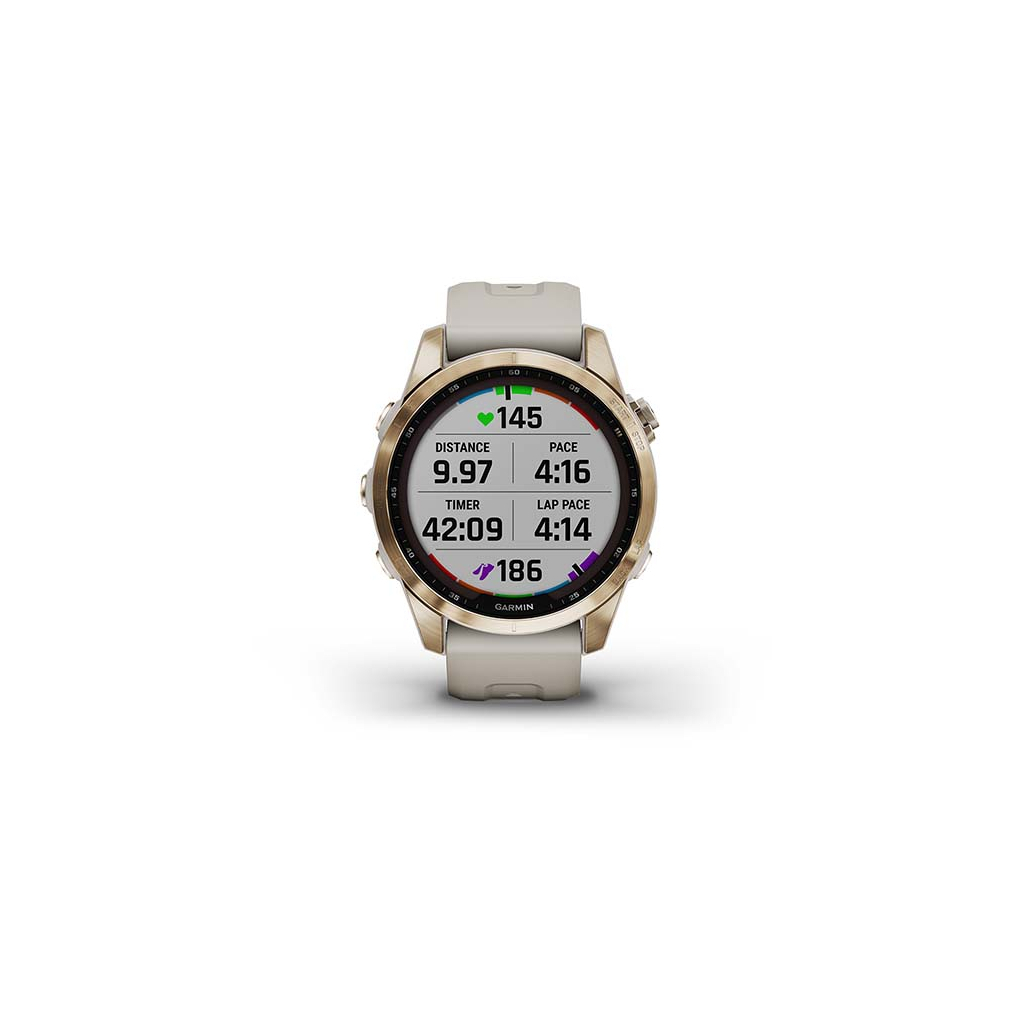 Смарт-часы Garmin fenix 7S Sapphire Sol, Cream Gold Ti w/ Light Sand Band, GPS (010-02539-21) Diawest