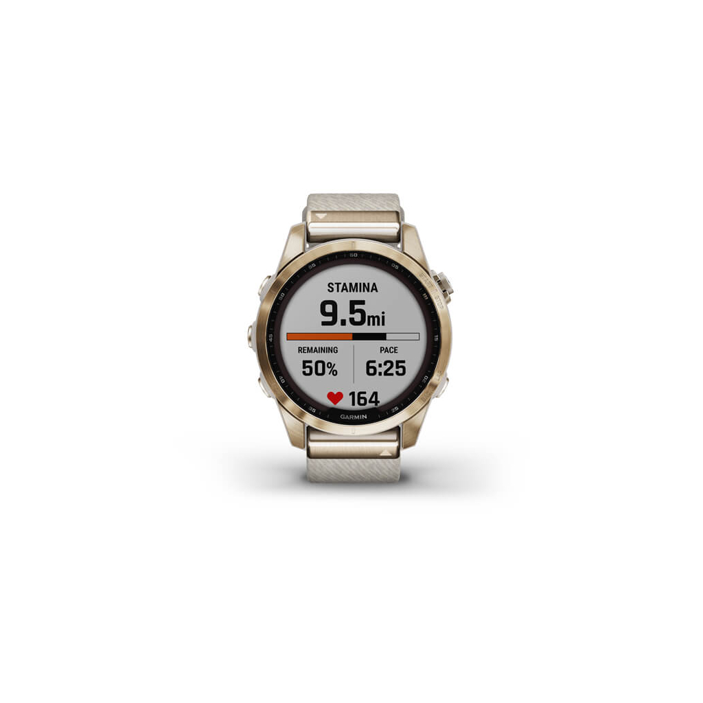 Смарт-часы Garmin fenix 7S,Sapph Sol, Cream Gold Ti w/Cream Nylon, GPS (010-02539-39) Diawest