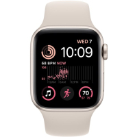 Смарт-годинник Apple Watch SE 2022 GPS 40mm Starlight Aluminium Case with Starlight Sport Band - Regular (MNJP3UL/A) Diawest