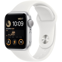 Смарт-годинник Apple Watch SE 2022 GPS 44mm Silver Aluminium Case with White Sport Band - Regular (MNK23UL/A) Diawest