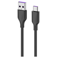 Дата кабель USB 2.0 AM to Type-C 1.0m Glow black 2E (2E-CCAC-BL) Diawest