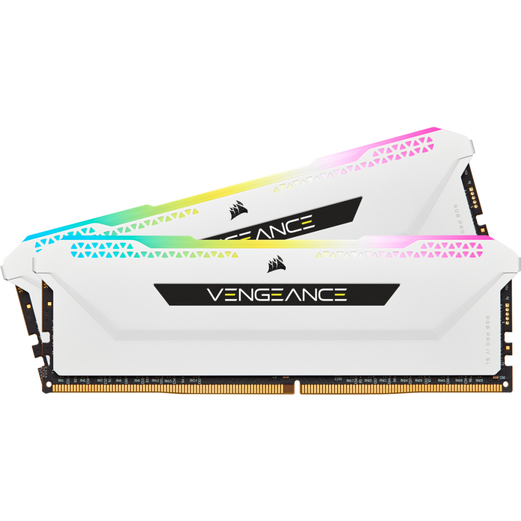 Модуль пам'яті для комп'ютера DDR4 16GB (2x8GGB) 3600 MHz Vengeance RGB Pro SL White Corsair (CMH16GX4M2D3600C18W) Diawest