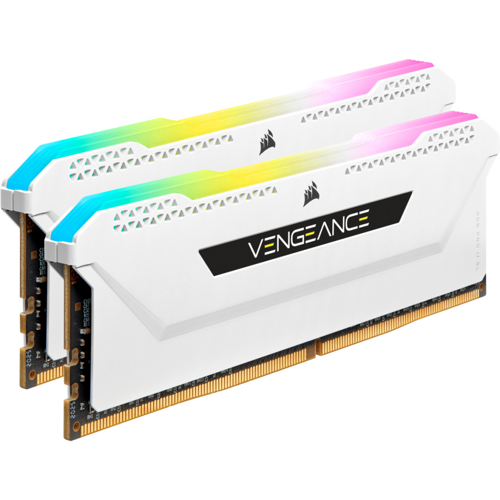 Модуль пам'яті для комп'ютера DDR4 16GB (2x8GGB) 3600 MHz Vengeance RGB Pro SL White Corsair (CMH16GX4M2D3600C18W) Diawest