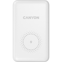 Батарея універсальна Canyon PB-1001 10000mAh, PD/18W, QC/3.0 +10W Magnet wireless charger, white (CNS-CPB1001W) Diawest
