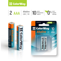 Батарейка ColorWay AAA LR03 Alkaline Power (щелочные) * 2 blister (CW-BALR03-2BL) Diawest
