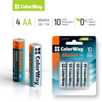 Батарейка ColorWay AA LR6 Alkaline Power (щелочные) *4 blister (CW-BALR06-4BL) Diawest