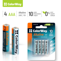 Батарейка ColorWay AAA LR03 Alkaline Power (лужні) * 4 blister (CW-BALR03-4BL) Diawest