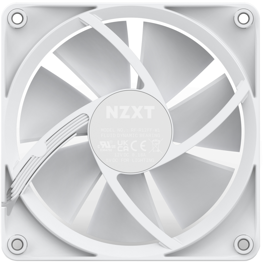 Кулер для корпуса NZXT F120RGB Single (White) (RF-R12SF-W1) Diawest