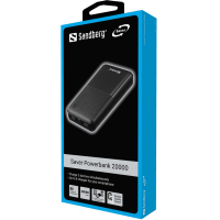 Батарея универсальная Sandberg 20000mAh, Saver, USB-C, Micro-USB, output: USB-A*2 Total 5V/2.4A (320-42) Diawest