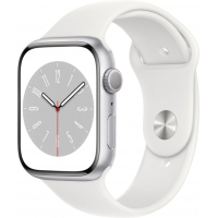 Смарт-часы Apple Watch Series 8 GPS 45mm Silver Aluminium Case with White Sport Band - Regular (MP6N3UL/A) Diawest
