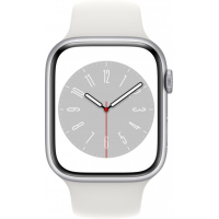 Смарт-годинник Apple Watch Series 8 GPS 45mm Silver Aluminium Case with White Sport Band - Regular (MP6N3UL/A) Diawest