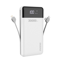 Батарея универсальная Dudao K1Max 30000mAh, with built-in cables, white (6970379617625) Diawest