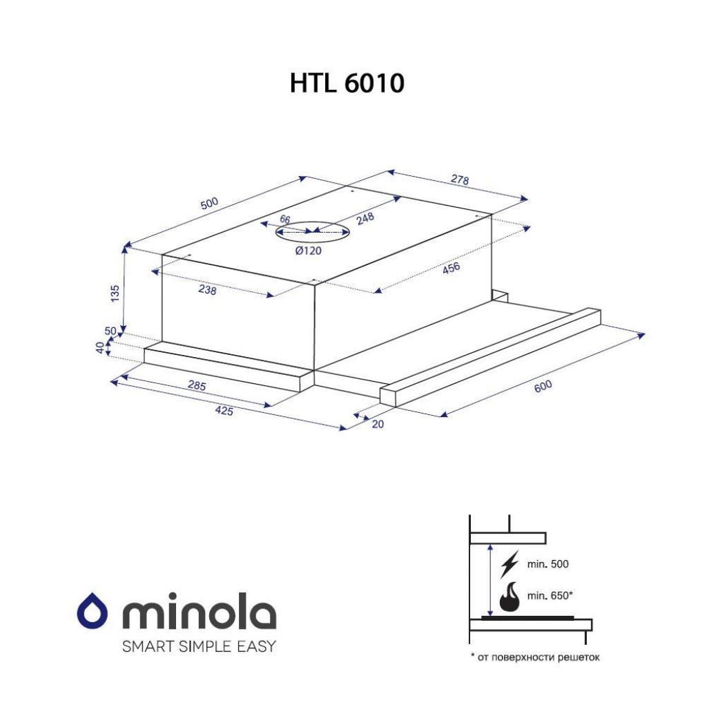 Вытяжка кухонная Minola HTL 6010 I 430 Diawest