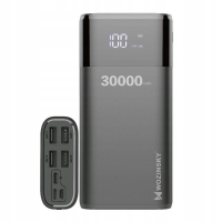 Батарея универсальная Wozinsky 30000mAh, 4*USB, with LCD display, 2A, black (5907769300349) Diawest