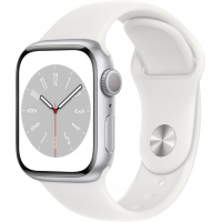 Смарт-годинник Apple Watch Series 8 GPS 41mm Silver Aluminium Case with White Sport Band - Regular (MP6K3UL/A) Diawest