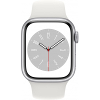 Смарт-годинник Apple Watch Series 8 GPS 41mm Silver Aluminium Case with White Sport Band - Regular (MP6K3UL/A) Diawest