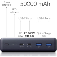 Батарея універсальна Voltero 50000mAh S50 PD/100W QC/3.0/18W USB-C*2, USB-A*2 (8720828063200) Diawest