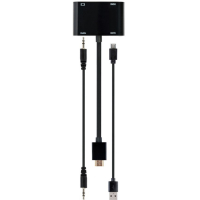 Перехідник Cablexpert HDMI to HDMI/VGA+audio 3.5mm (A-HDMIM-HDMIFVGAF-01) Diawest