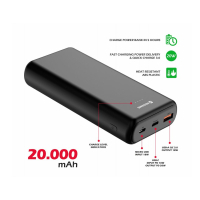 Батарея універсальна SWISSTEN 20000mAh PD/20W, QC/3.0, USB-C, Micro-USB, USB-A, +cable USB-C 3A (1283126559181) Diawest