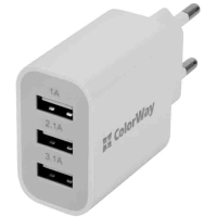 Зарядний пристрій ColorWay 3USB 3.1A white OEM (OEM_CW-CHS003-WT) Diawest