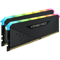 Модуль памяти для компьютера DDR4 16GB (2x8GB) 3200 MHz Vengeance RGB RS Black Corsair (CMG16GX4M2E3200C16) Diawest