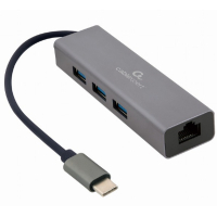 Перехідник Cablexpert Type-С to Gigabit Ethernet, 3 Ports USB 3.1 Gen1 (5 Gbps) (A-CMU3-LAN-01) Diawest