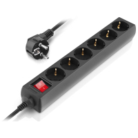 Сетевой фильтр питания REAL-EL RS-6 Protect M 3m, black (EL122300034) Diawest