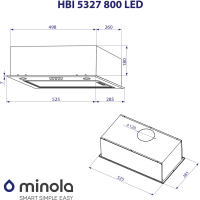 Вытяжка кухонная Minola HBI 5327 I 800 LED Diawest