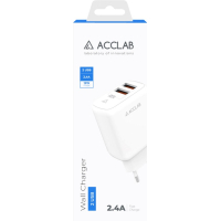 Зарядний пристрій ACCLAB AL-TC224 2хUSB 5В/2,4A/12W (1283126538834) Diawest