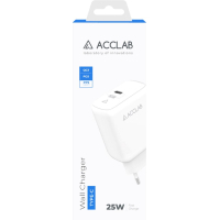 Зарядний пристрій ACCLAB AL-TC125 1хType-C 5В/3A/25W QC/PD3.0 (1283126538841) Diawest