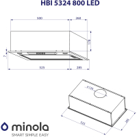 Вытяжка кухонная Minola HBI 5324 I 800 LED Diawest