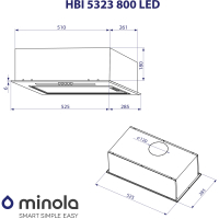 Витяжка кухонна Minola HBI 5323 BL 800 LED Diawest
