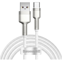Дата кабель USB 3.1 AM to Type-C 2.0m CAKF 6.0A 66W Cafule Series Metal Data Cable White Baseus (CAKF000202) Diawest