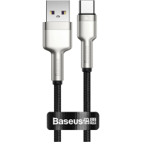 Дата кабель USB 3.1 AM to Type-C 0.25m CAKF 6.0A 66W Cafule Series Metal Data Cable Black Baseus (CAKF000001) Diawest