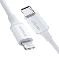 Дата кабель USB-C to Lightning 1.5m US1713A Nickel Plating ABS Shell White Ugreen (60748) Diawest