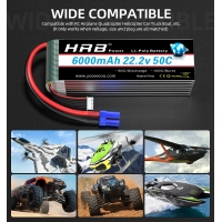 Акумулятор для дрона HRB Lipo 6s 22.2V 6000mAh 50C Battery (HR-6000MAH-6S-50C) Diawest